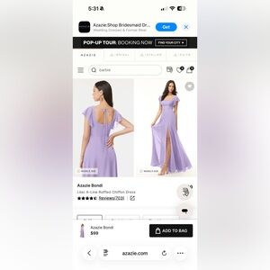 Azazie Lilac Chiffon bridesmaid dress